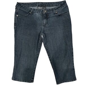 City Streets Women's Dark Indigo Cropped Jeans